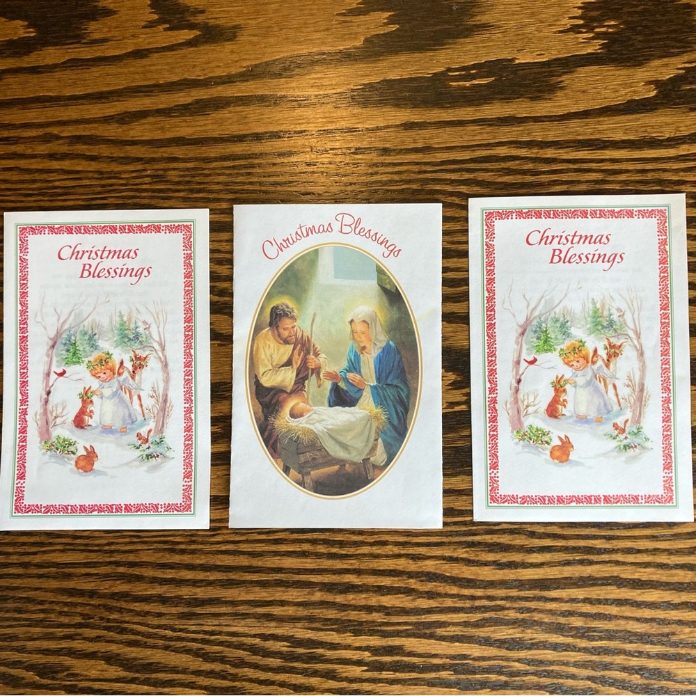 3 Vintage Guideposts Greetings Christmas Blessings Cards Books Nativity Angel